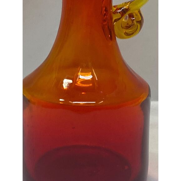 VTG Rainbow Art Glass Huntington West Virginia Tangerine/Amberina Pitcher 1966 - Picture 4 of 12